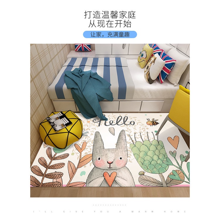 Dễ Thương Thảm Lót Sàn Họa Tiết Hoạt Hình Phong Cách Bắc Âu Trang Trí Phòng Khách / Phòng Ngủ Cho Bé