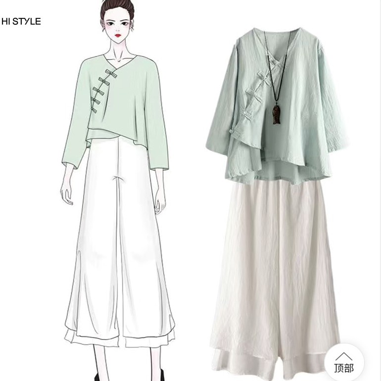 Áo somi Trung Hoa Hán Phục Cách Tân lỡ tay dáng rộng 100% Cotton cao cấp Thời Trang sơ mi  mùa Hè áo đi lễ freesize