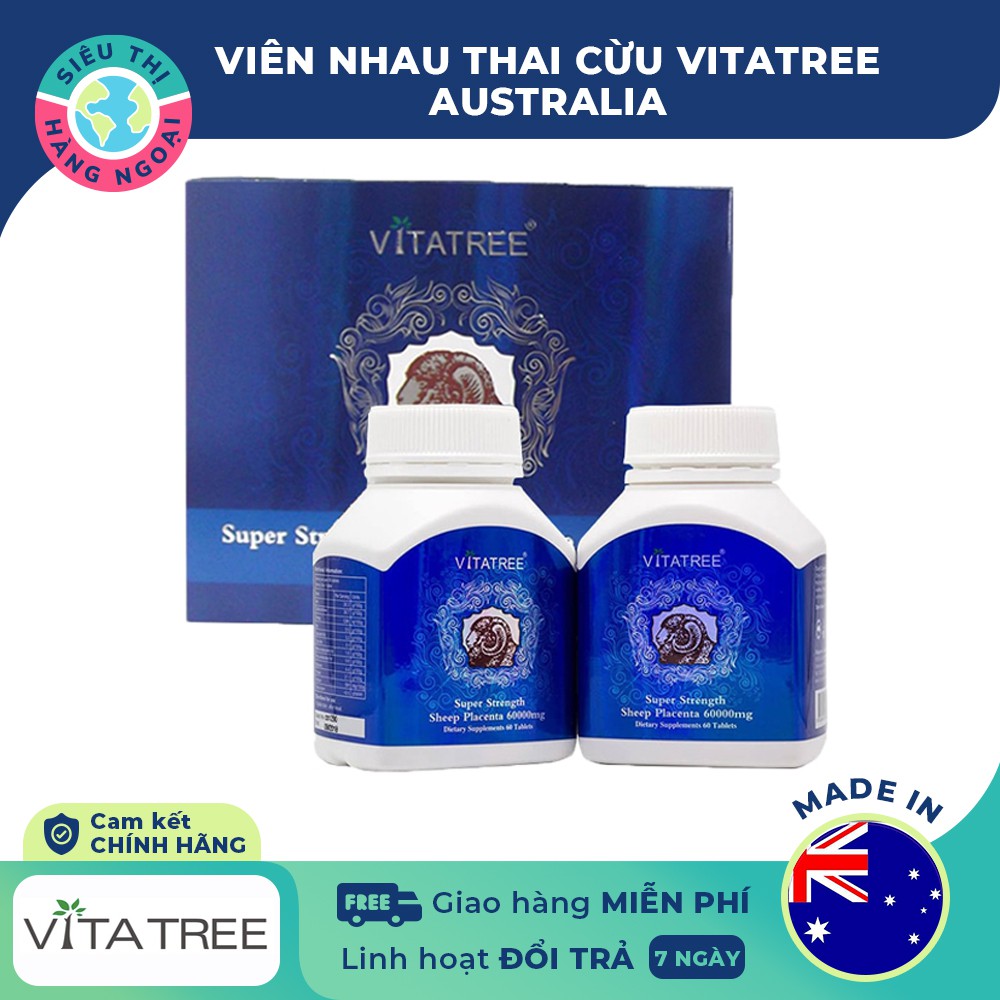 Viên uống nhau thai cừu Vitatree-Sheep-Placenta 60000mg 120 viên Made in Australia
