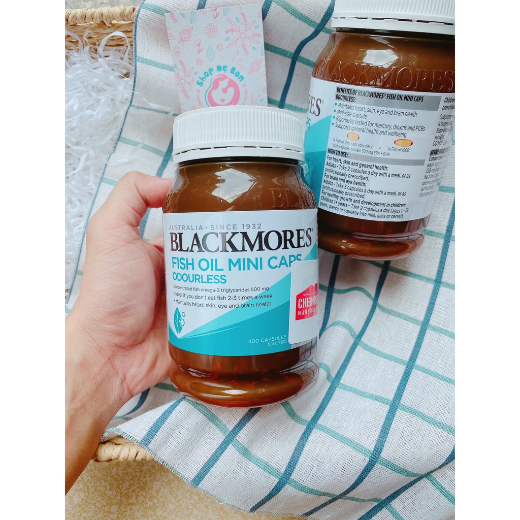 [Có Tem CHEMIST] Dầu Cá FISH OIL Mini Caps BLACKMORES 400 viên - Úc