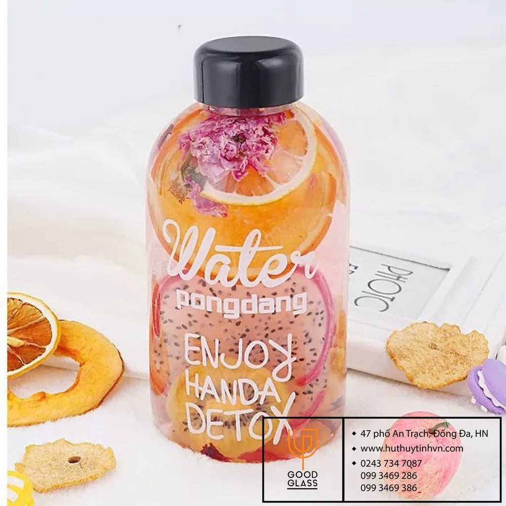 Chai thủy tinh đựng nước detox Water Pongdang 600ML