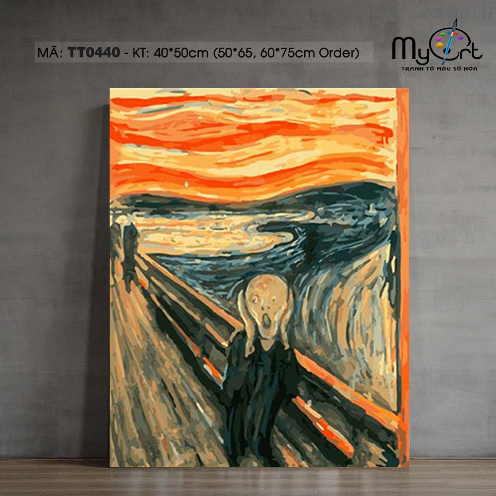 Tranh sơn dầu số hóa tự tô màu - Mã TT0440 Tiếng Thét Edvard Munch Tranh trừu tượng tác phẩm nổi tiếng