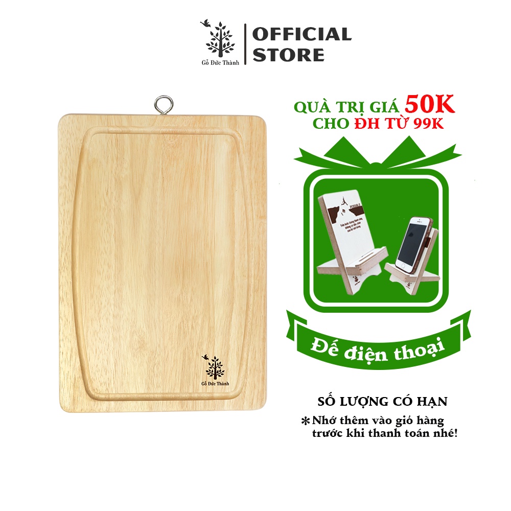 Thớt chữ nhật có khoen, rãnh | Gỗ Đức Thành - 02043