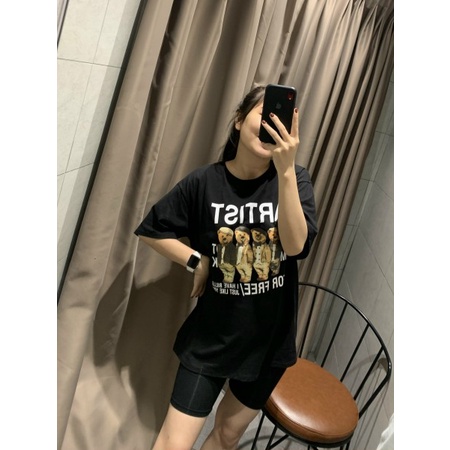 Áo Phông Nữ QC Chất Cotton Thô Siêu Đẹp, Áo Phông Dáng Rộng In Hình Gấu Cute Freesize [Kèm Video Ảnh Thật] | BigBuy360 - bigbuy360.vn