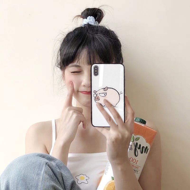 Ốp lưng iphone kính heo hờn dỗi case 14plus 14 pro max 13 12 promax 11 mini 6 6s 7 8 plus x xr xs Se