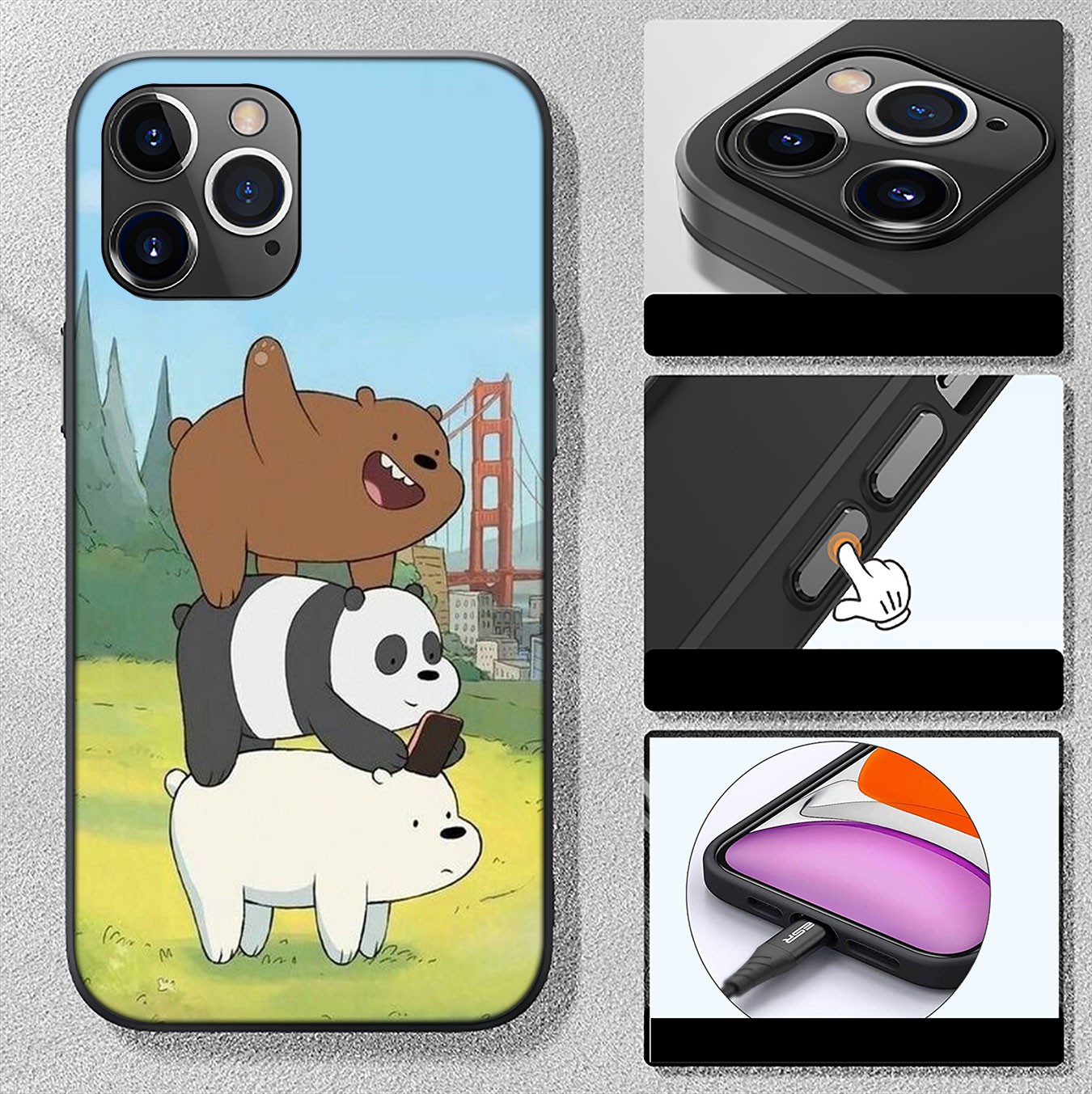 Samsung Galaxy A02S J2 J4 J5 J6 Plus J7 Prime A02 M02 j6+ A42 + Casing Soft Silicone H32 Cute We Bare Bears Phone Case