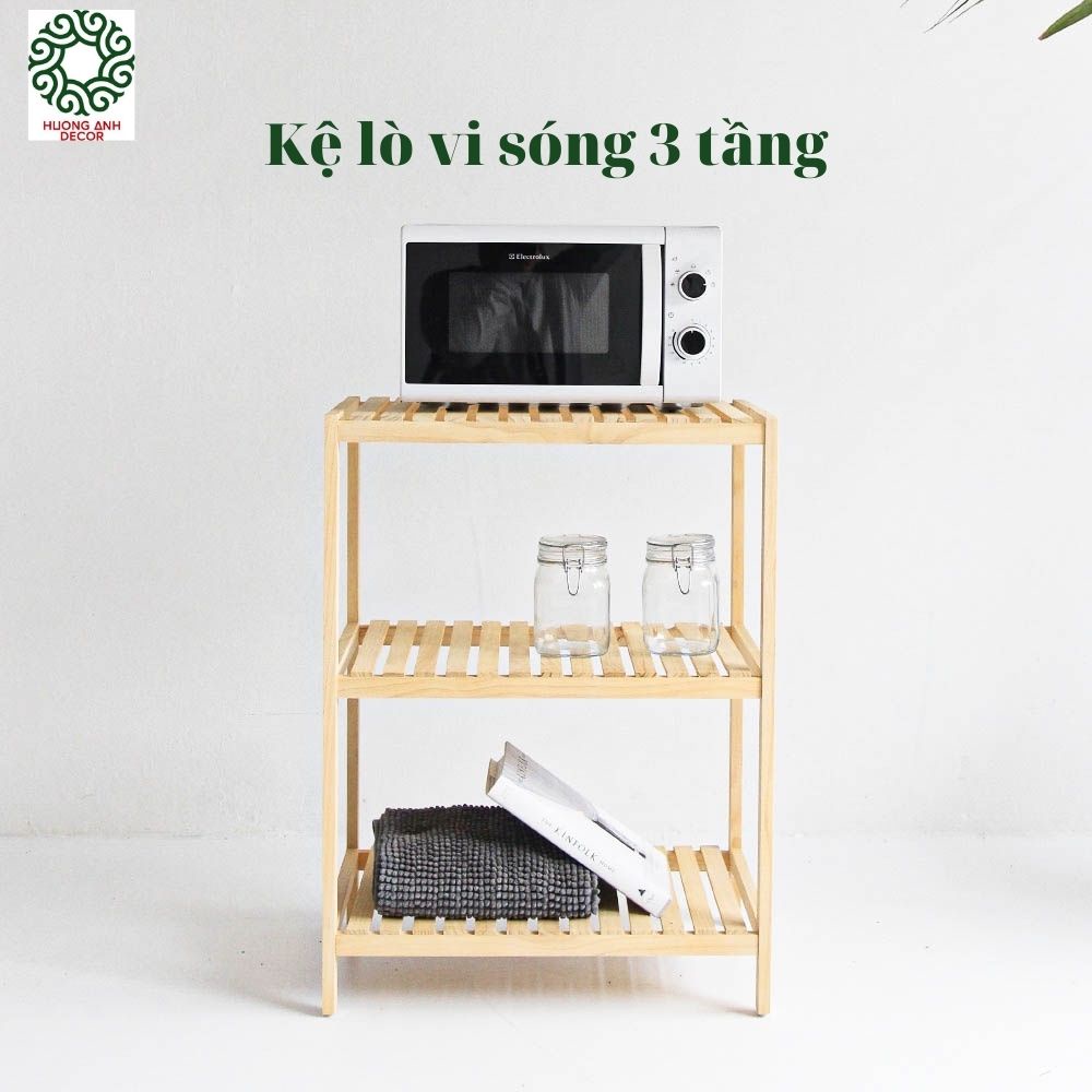 Kệ lò vi sóng 03 tầng,kệ đựng đồ bếp,kệ đựng đồ tiện ích Hương Anh decor