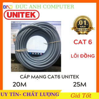 Cáp chống nhiễu - Cáp mạng UNITEK Y-C815/816 CAT5E  20M/25M đúc 2 đầu - Hàng Chính Hãng Phân Phối, có tem chống hàng giả
