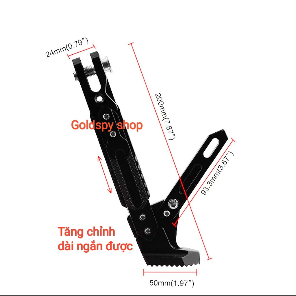 Chân chống tăng chỉnh nhôm CNC nguyên khối ( Đế Vuông )