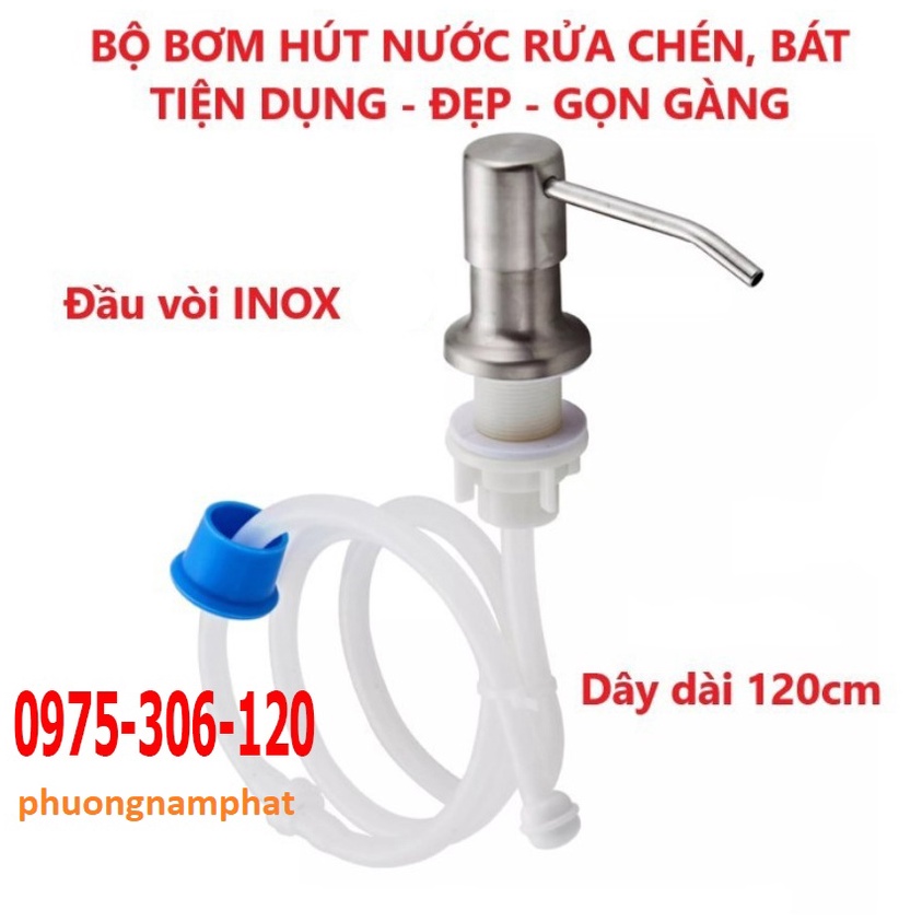 [CÓ DÂY NỐI DÀI 1m2] Bộ Đầu Bơm Hút Dầu Rửa Chén Xà Bông Nước Rửa Bát Tiện Lợi Có Vòi Dẫn Ống silicon Dài 1.2 Mét