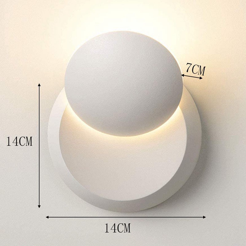 Wall Lamp Lights Decoration LED Lighting Spin Night Light 3000K Moon Type Sconces for Indoor Bedroom Living Room,White