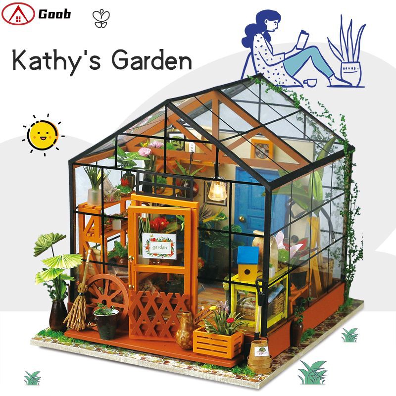 ⌂⌂ Creative DIY cottage handmade 3D jigsaw toy model Casey Flower House Christmas gift 【Goob】