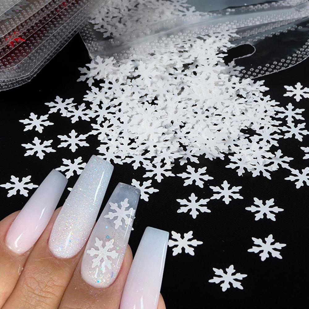 OCEANMAP Hộp Kim Tuyến Hình Bông Tuyết Trang Trí Móng Tay