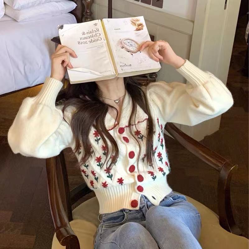 Áo khoác cardigan len dệt kim phong cách Hàn Quốc 2021 mới thời trang thu đông dành cho nữ