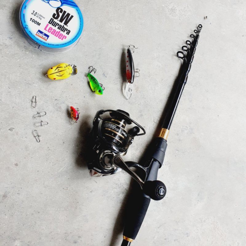 Bộ cần lure rút Fit carbon và máy deukio AC. chất liệu cần carbon cao, máy kim loại. cần nhẹ, máy khỏe, tải cá lớn