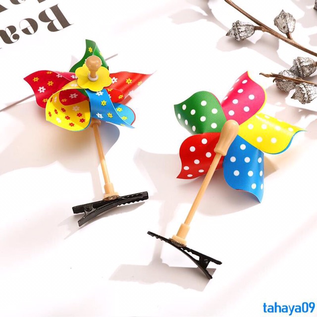 Kẹp tóc lò xo vịt vàng, chong chóng ngộ nghĩnh
