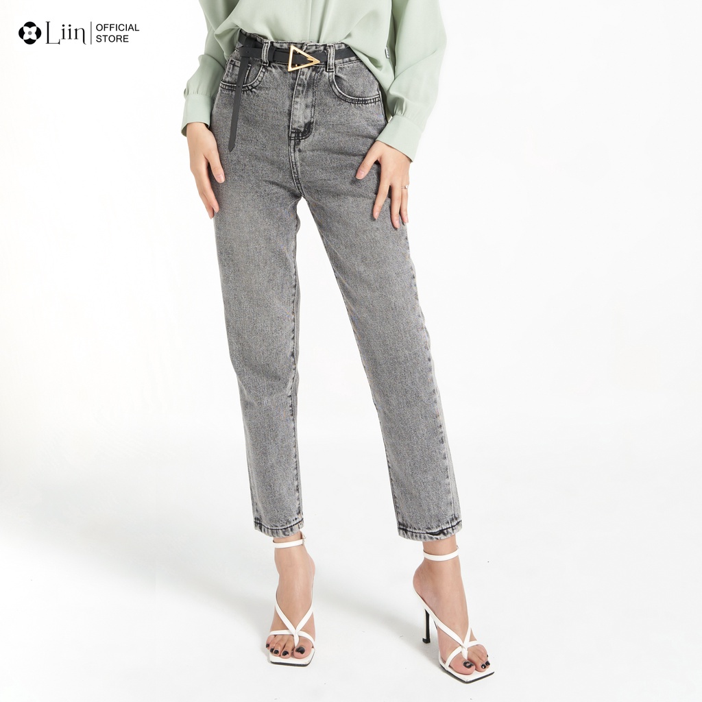 Quần jean nữ Bò Khói Xám dáng ôm phong cách trẻ trung, cá tính Liin Clothing Q3620