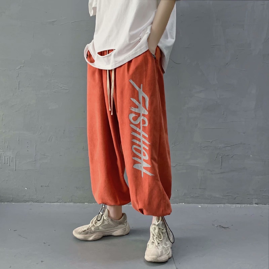 Hip Hop Style Printed Wide-leg Men's Long Pants