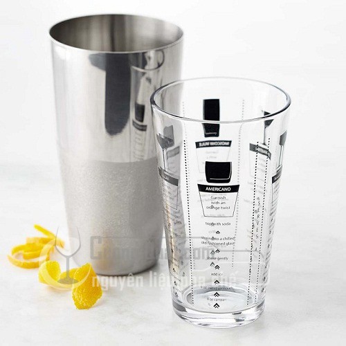 Bình Lắc 2 Mảnh (Boston Shaker) (1 Thủy Tinh, 1 Inox)