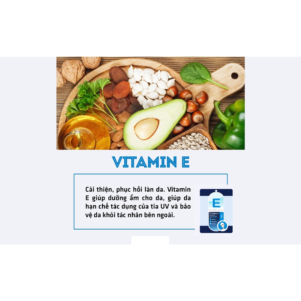 Hộp 10 Mặt Nạ Dưỡng Ẩm Cho Da Chiết Xuất Vitamin E Foodaholic Derma Deep Hydrating Mask 23g x 10