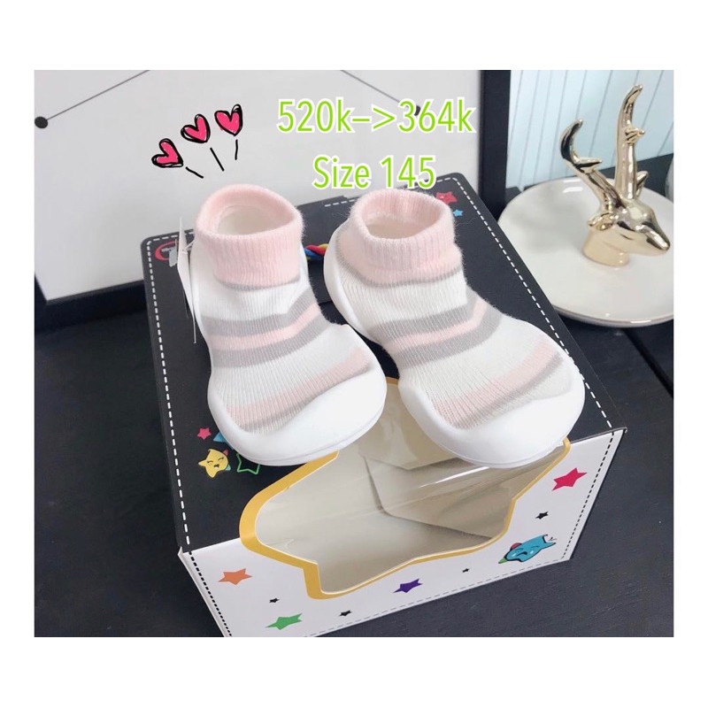 [Chính hãng Ggomoosin] Giày tập đi cho bé cưng Pink ring white