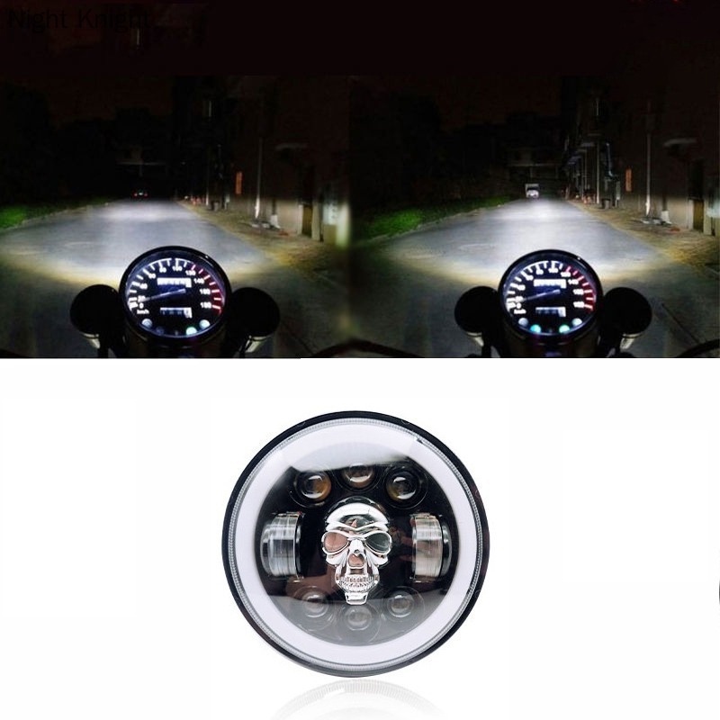 Đèn Pha LED 5.75 inch 4 Màu DRL 65W Chất Lượng Cao Cho Xe Mô Tô