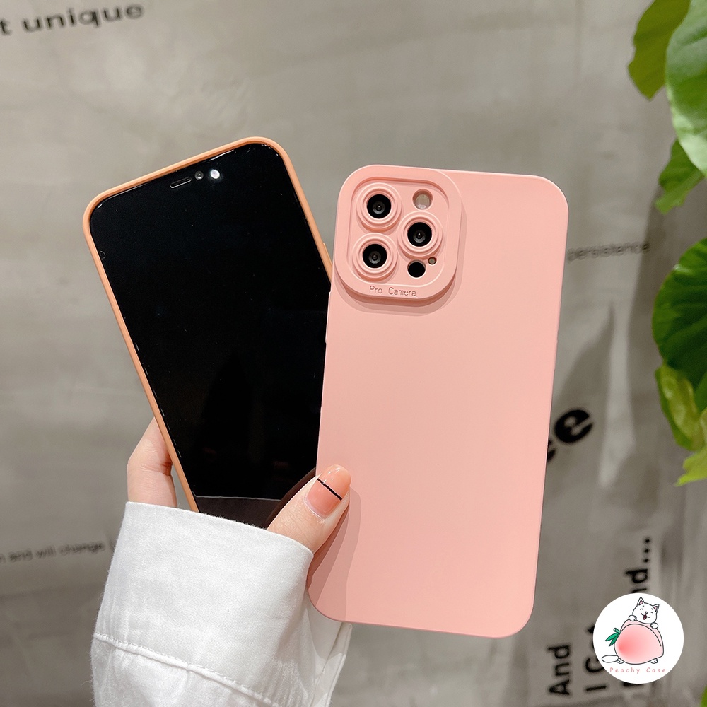 Ốp điện thoại TPU mềm màu hồng/ nâu thích hợp cho iPhone 13 13PRO 13promax 12 11 Pro Xs Max Xr 12pro 11pro 7 8 Plus