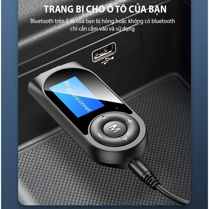 Bộ Thu Phát Không Dây 2 In 1 Bluetooth 5.0 Màn Hình LCD - T13