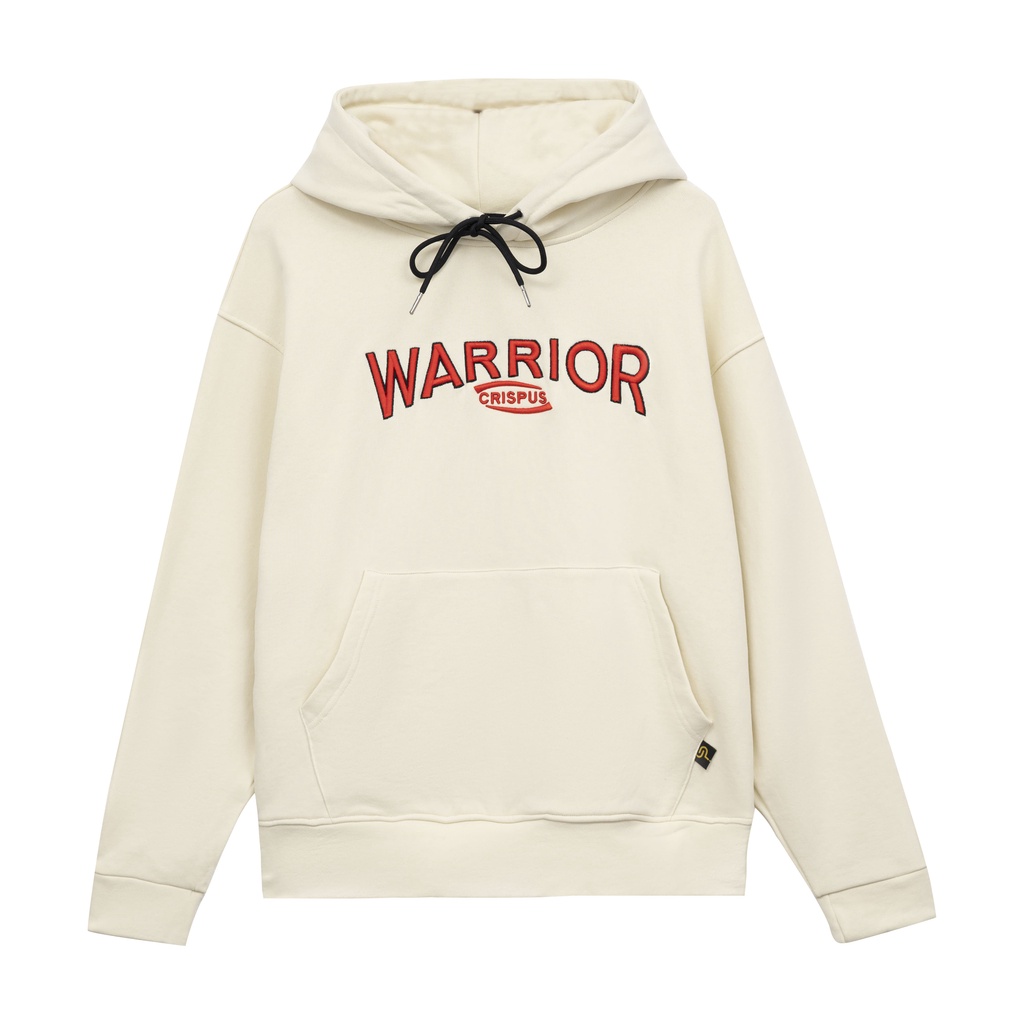 ÁO HOODIE WARRIOR MÀU KEM, DÁNG RỘNG UNISEX