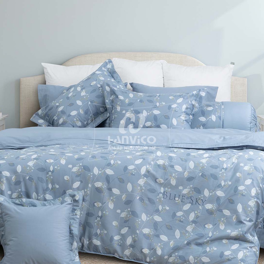 Mẫu bán lẻ Chăn Ga Gối Hanvico Blue Sky - DL176 (vải cotton cao cấp, khoảng trời ngát xanh)