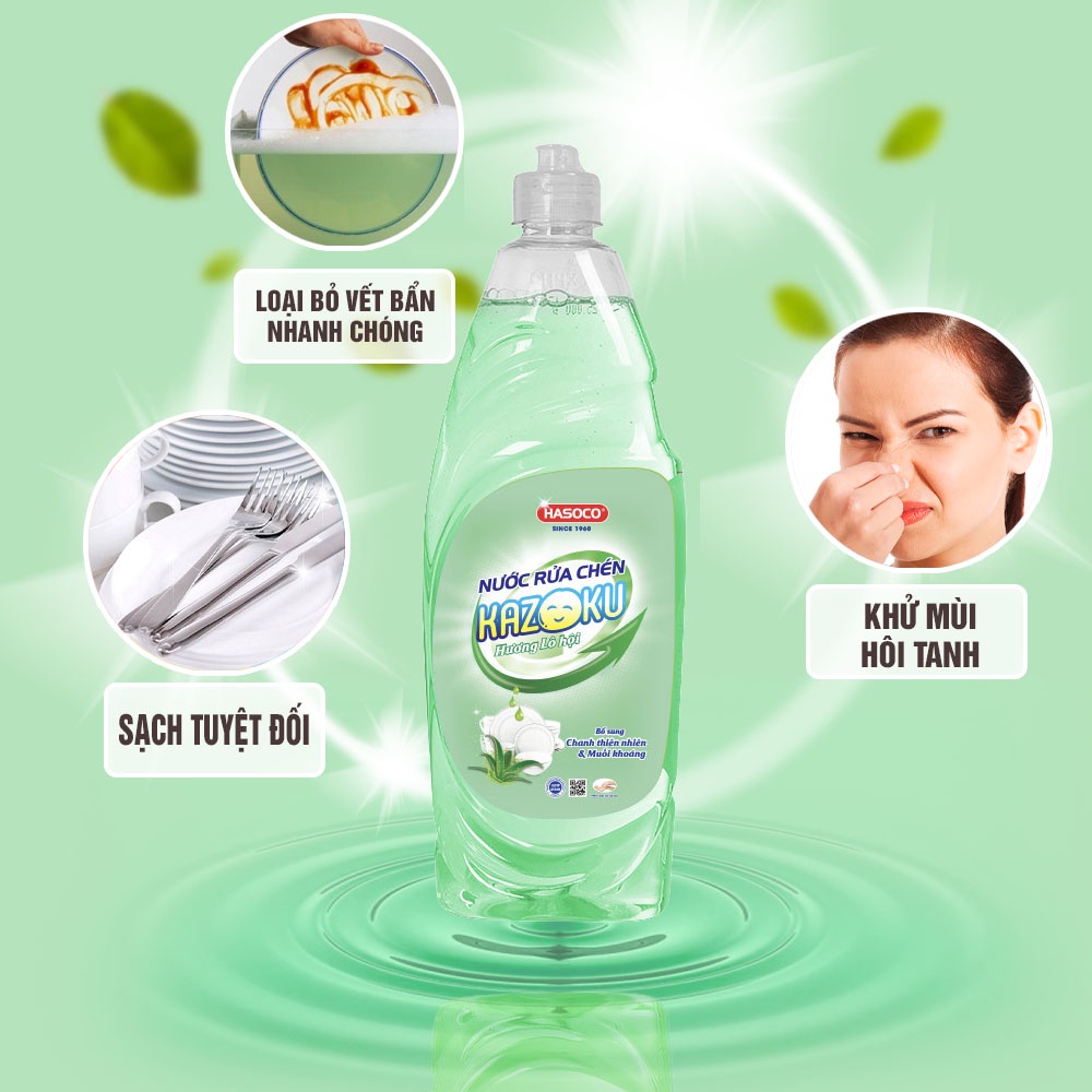 Nước Rửa Chén Bát Kazoku Hương Lô Hội Chai 750g