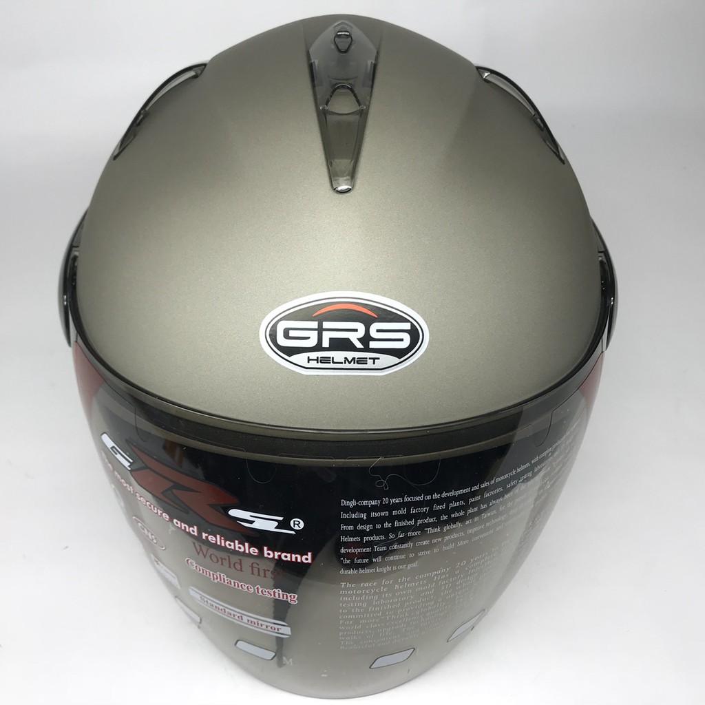 Mũ bảo hiểm trùm 3/4 đầu kính chống lóa siêu xịn -  GRS A27 (Xám nhám) - Vòng đầu 56-58cm