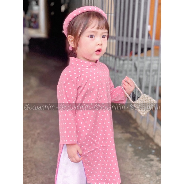 Bộ áo dài chấm bi Cô Ba Sài Gòn cho bé ❤️