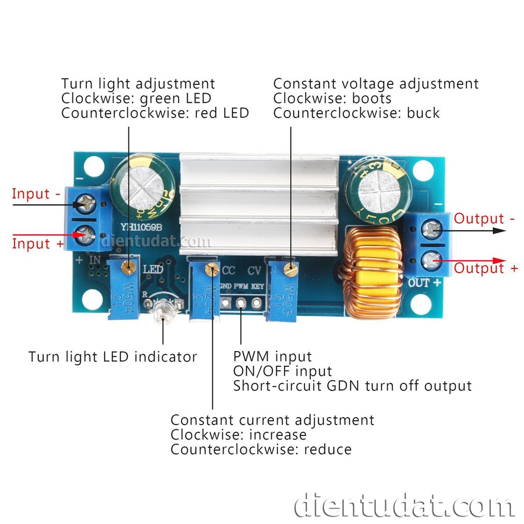 Mạch Hạ Áp DC-DC Sạc Pin 5A