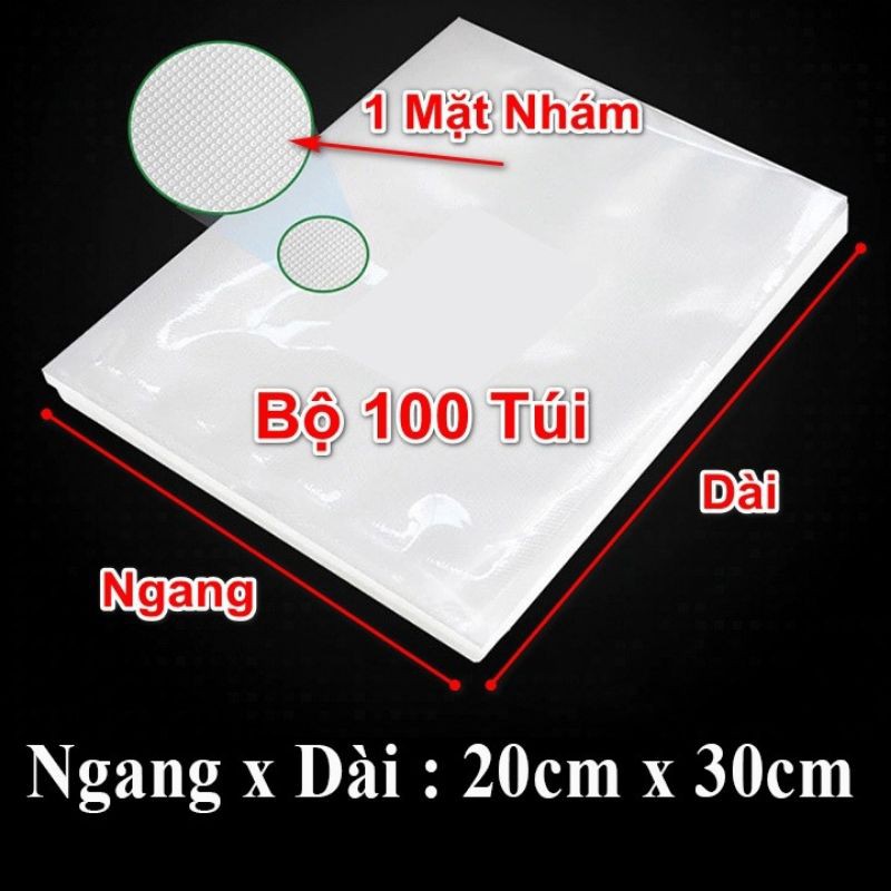 Túi Hút Chân Không Một Mặt Nhám Size 20x30cm [Tổng 100 túi]