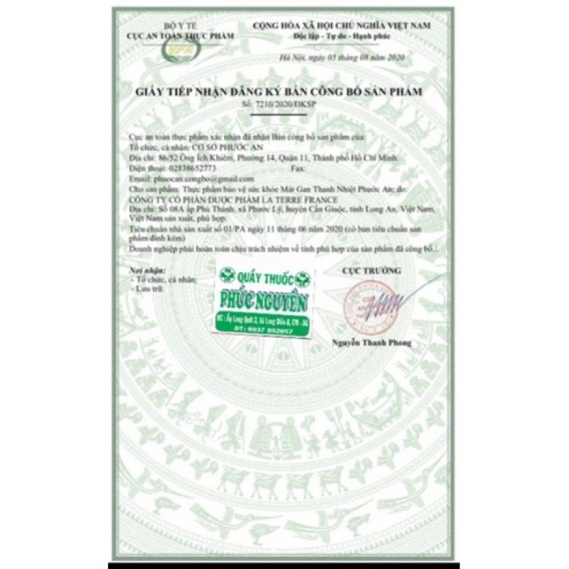 Mát Gan Thanh Nhiệt Phước An