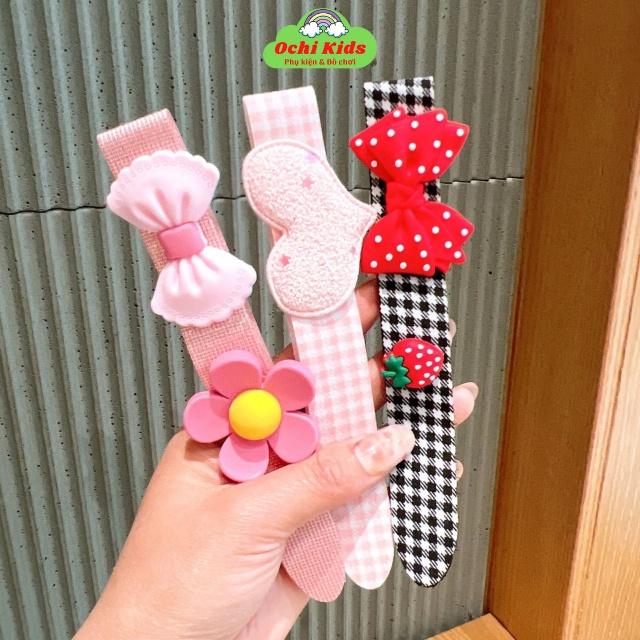 Bờm dán tóc cho bé gấp gọn, miếng dán tóc mái tiện lợi, băng đô dán, dính tóc mái bé gái Ochi Kids