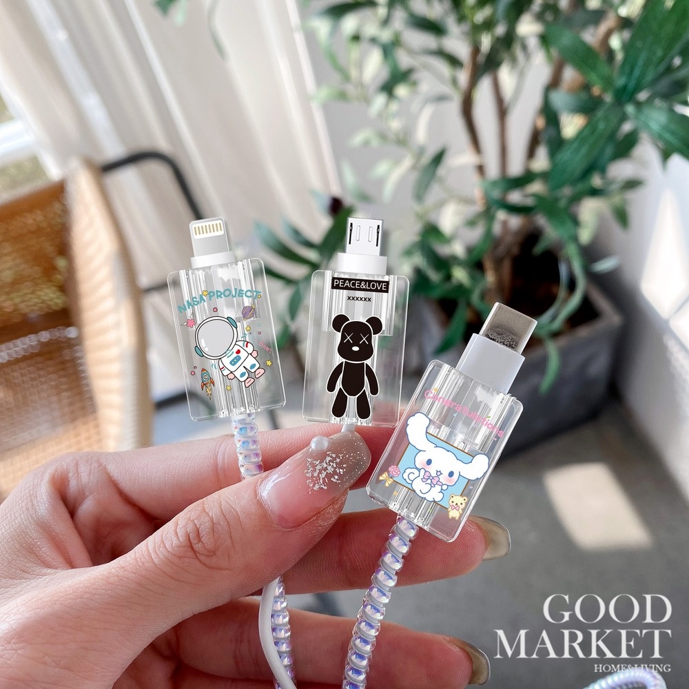 Bảo vệ cáp sạc / Đầu Bảo Vệ Dây Cáp Sạc Eell003 Hình Chuột Mickey Dễ Thương Cho Iphone Và Android