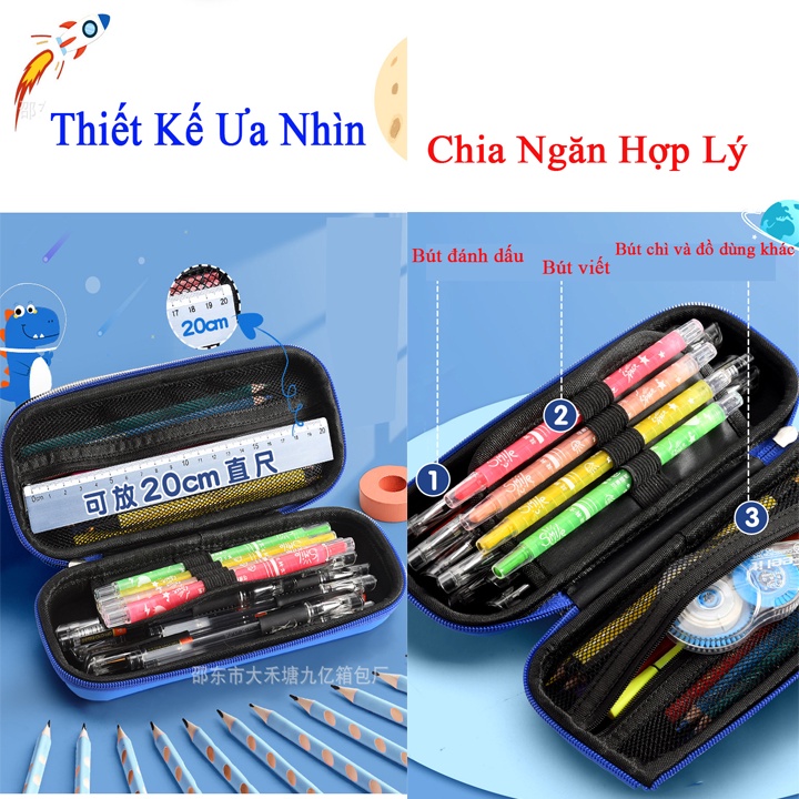 Hộp bút trẻ em 3D kiểu dáng dễ thương cho bé trai bé gái