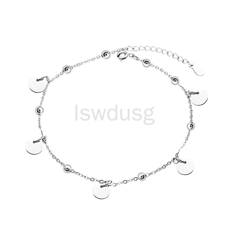 【Còn hàng】 100% Thật 925 Vòng cổ bạc Chuỗi đeo chéo Chuỗi bi Chuỗi có thể điều chỉnh Mặt dây chuyền Đồ trang sức đơn giản Quà tặng