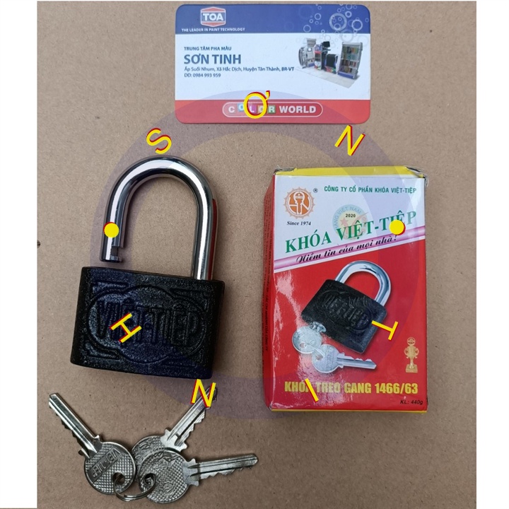 Khóa treo gang Việt Tiệp 3 chìa 1466/38 1466/45 1466/52 1466/63 không bấm