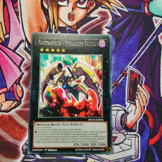 Thẻ bài Yugioh chính hãng | Raidraptor - Stranger Falcon | MACR Rare.