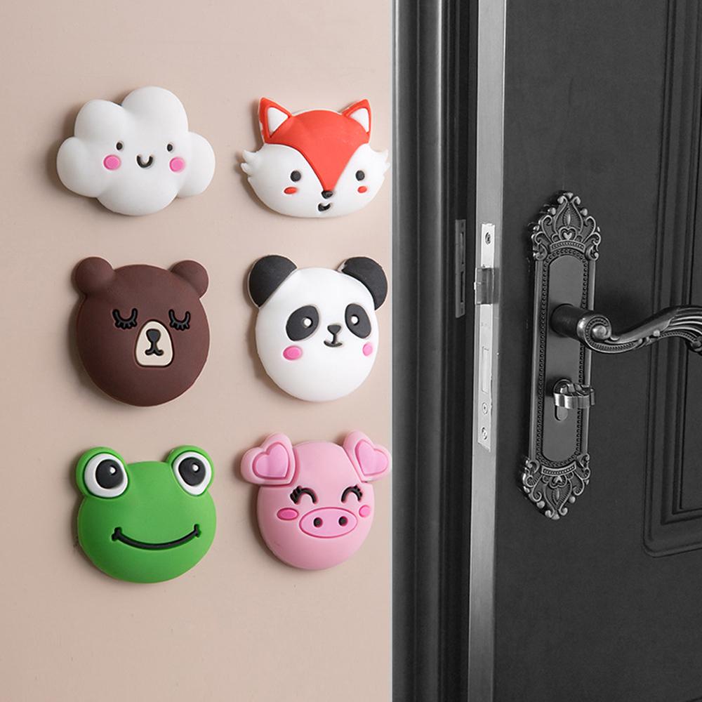 ♫DAPHNE♫ Mute Wall Protector Cartoon Guard Door Stopper Silicone Crash Pad Collision Avoidance Thicken Self Adhesive Door Handle Bumper