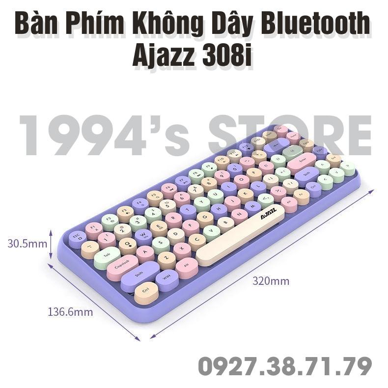 Ajazz 308i - Bàn Phím và Chuột Bluetooth Giả Cơ Không Dây - Dùng cho Điện thoại Máy tính bảng, Máy tính bàn Laptop, Tivi