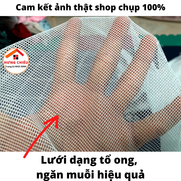 Màn tuyn chống muỗi dệt 10/10 xịn, mùng trắng mắt nhỏ cao cấp 1m2, 1m6, 1m8, 2m2