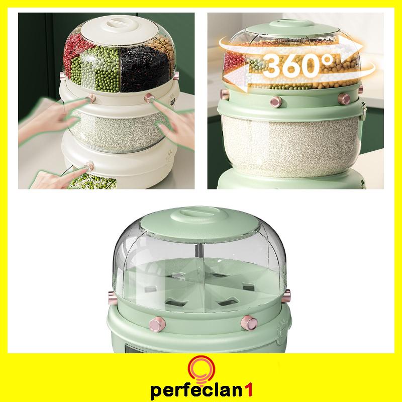 Hộp Đựng Gạo/ Dụng cụ phân phối ngũ cốc khô kín gió cho tủ đựng thức ăn gia đình 6 Ngăn