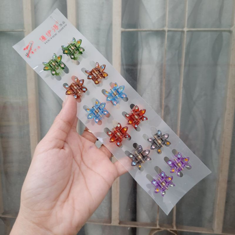 Vỉ 12 kẹp bướm nhí đỉnh (6 màu)