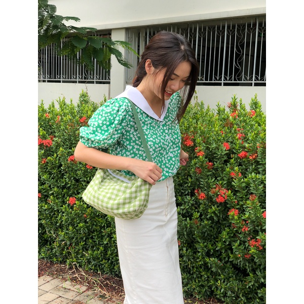 Áo họa tiết hoa cổ điển MAYBI
