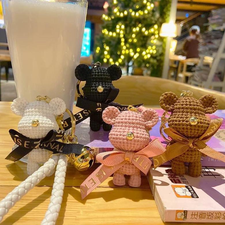 Móc khóa Bearbrick Gấu đính đá thời thượng phụ kiện túi xách chìa khóa