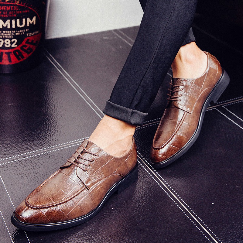 Giày tây nam mũi nhọn bằng da sang trọng